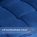 Poltrona Mcombo con poggiapiedi, poltrona con schienale alto imbottito in velluto, sedie imbottite con gambe in metallo per camera da letto e soggiorno 4079