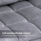 Poltrona Mcombo con poggiapiedi, poltrona con schienale alto imbottito in velluto, sedie imbottite con gambe in metallo per camera da letto e soggiorno 4079