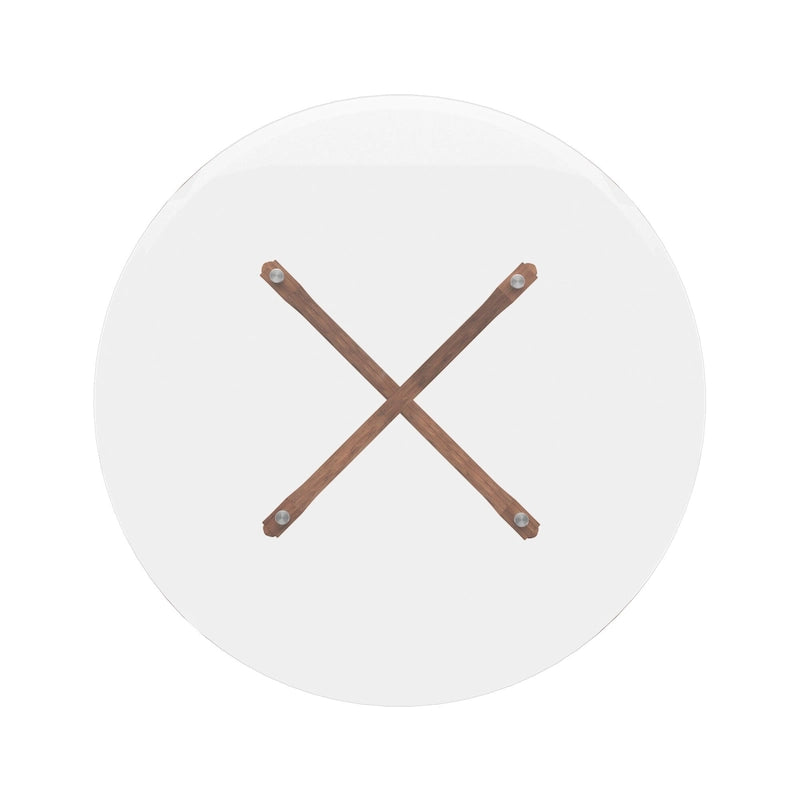 Set da pranzo rotondo con piano in vetro e finitura noce scuro Nadine - Sedie con schienale curvo di iNSPIRE Q Modern