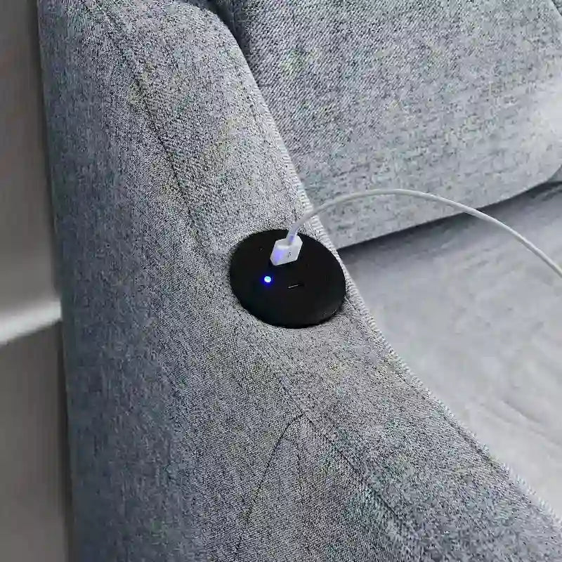 Divano letto imbottito matrimoniale con letto estraibile matrimoniale e design con ricarica USB