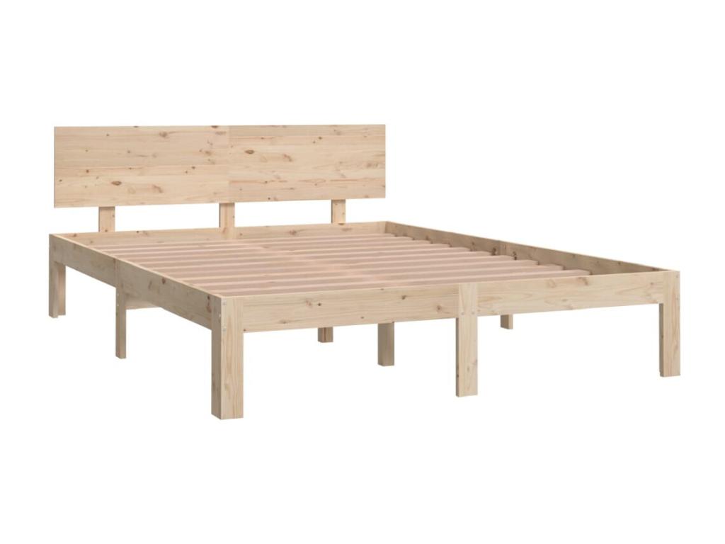 Letto in legno massello marrone, 135 x 190 cm