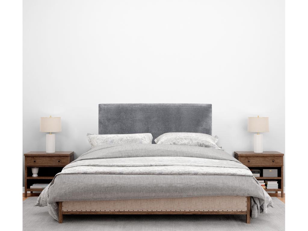 Letto in velluto grigio, 110 x 60 cm