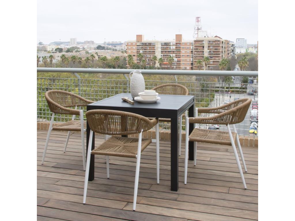 Tavolo antracite, 90 x 74 cm