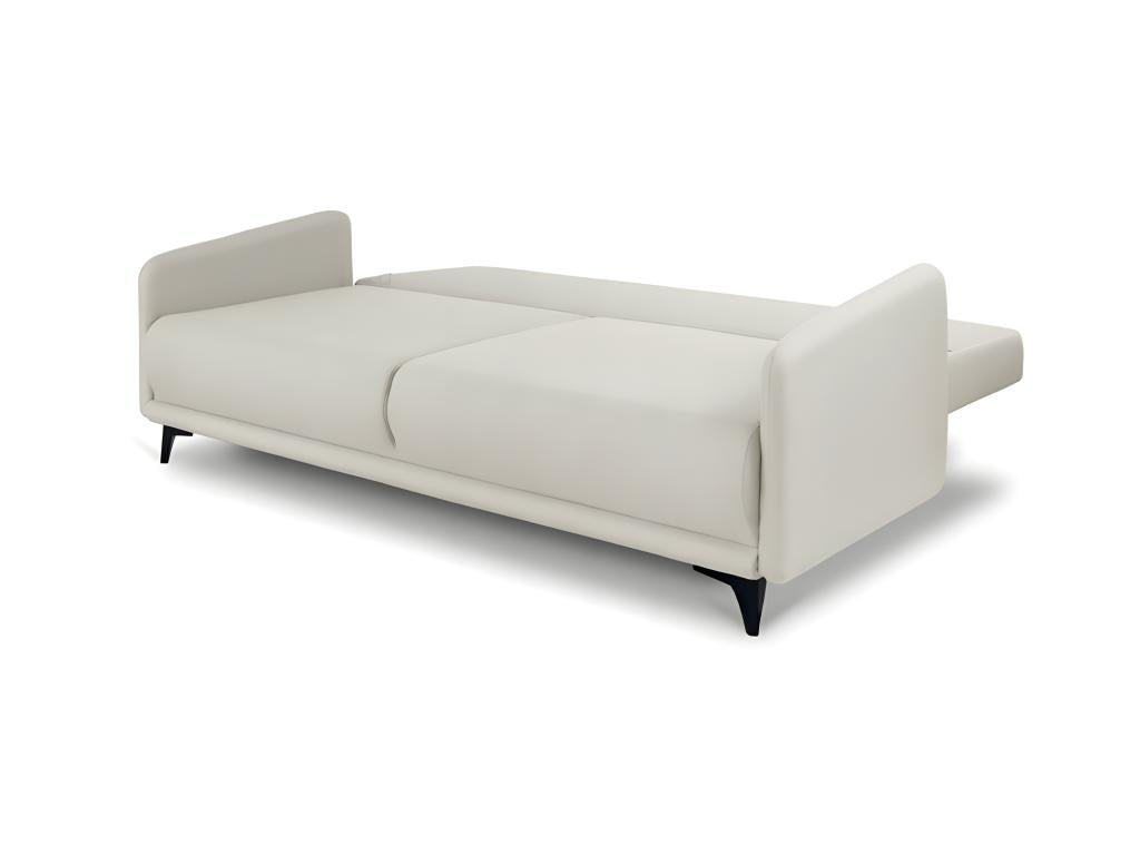 Divano letto in tessuto beige, 210 x 99 cm