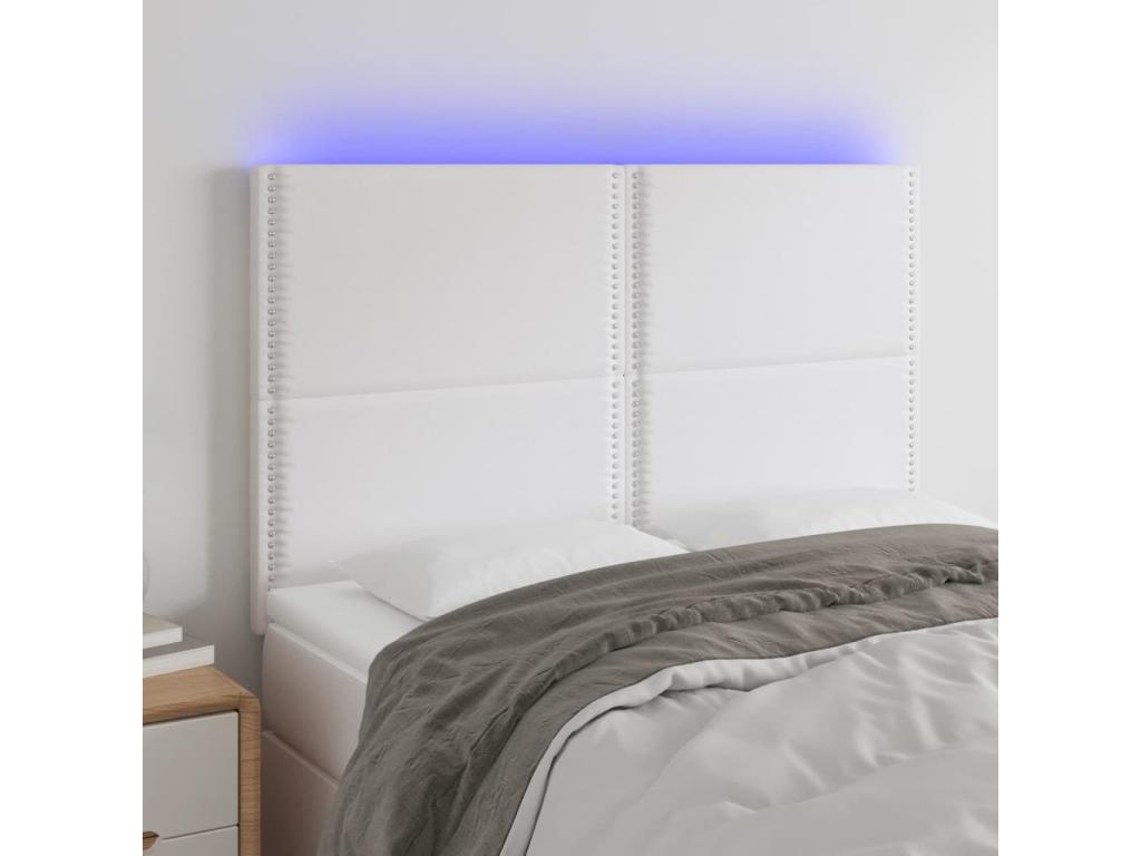 Letto in similpelle bianca, 144 x 5 x 118 cm