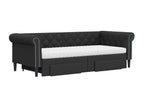 Letto in similpelle nera, 90 x 200 cm