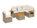 Set di mobili da esterno in vimini intrecciato in resina beige - dlz1766570685896