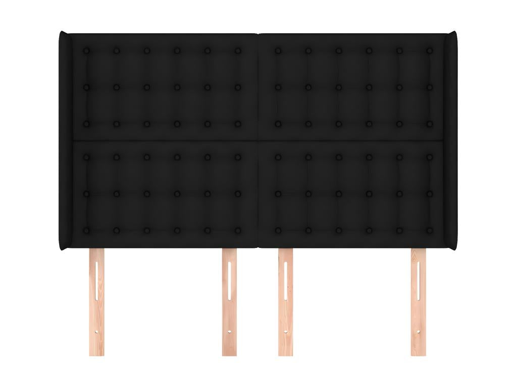 Letto in tessuto nero, 147 x 16 x 118 cm