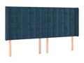 Letto in velluto blu, 163 x 16 x 118 cm