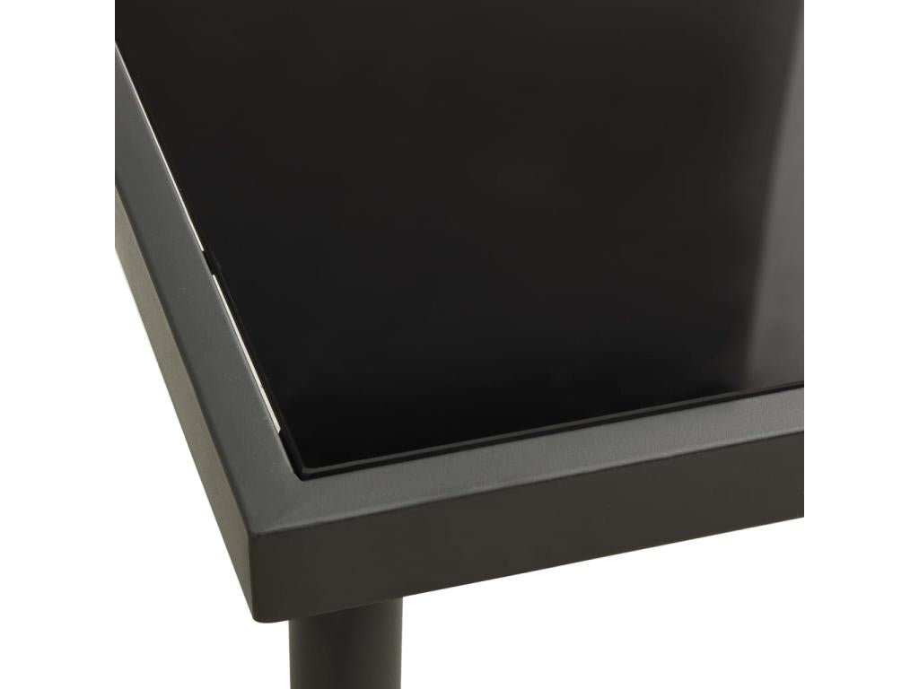 Tavolo in vetro antracite, 80 x 80 x 72 cm