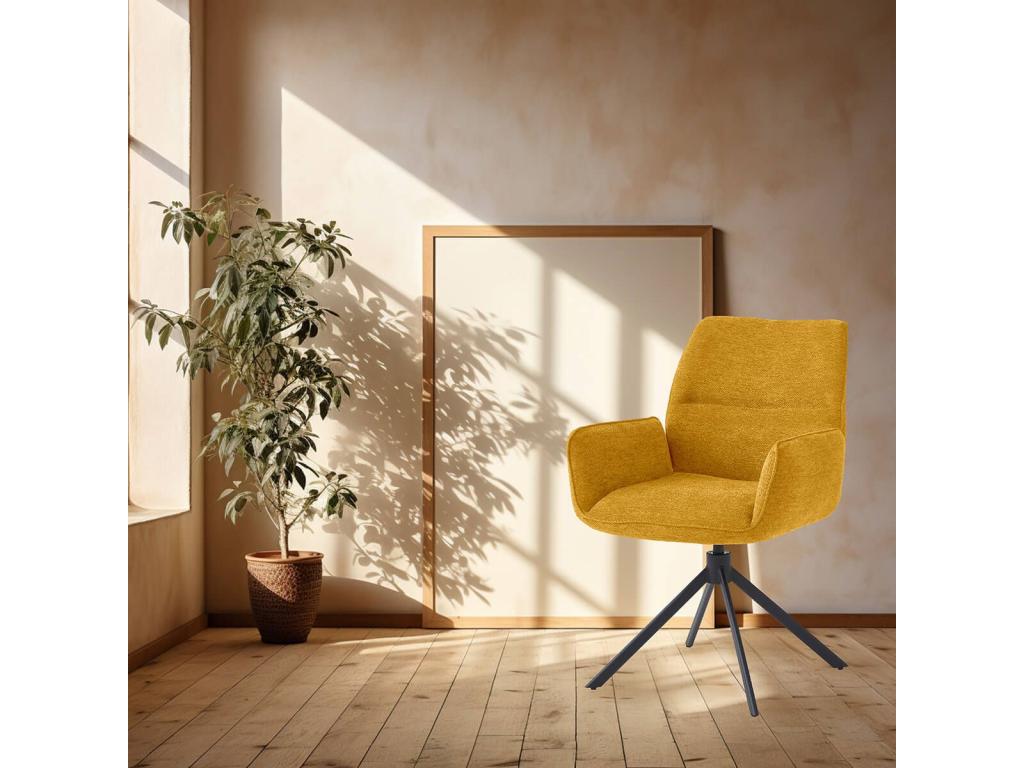 Poltrona in tessuto giallo