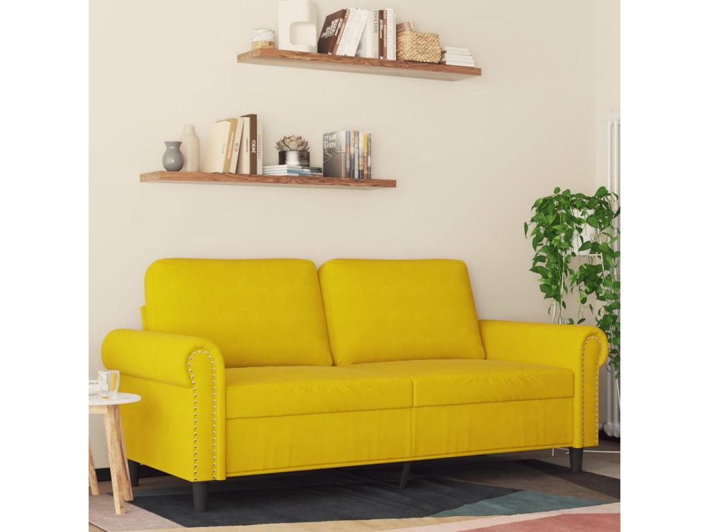 Divano in velluto giallo