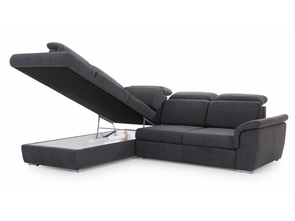 Divano letto in tessuto marrone