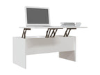 Tavolino da caffè in legno ingegnerizzato bianco, 102 x 50,5 x 46,5 cm