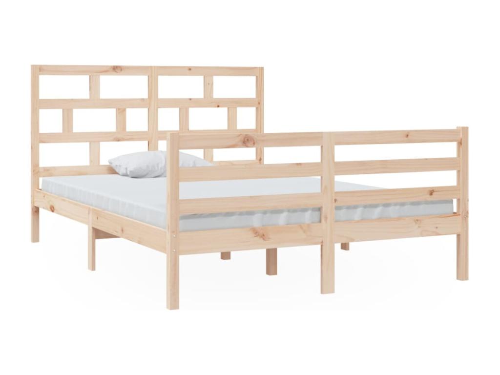 Struttura letto in legno massello marrone, 140 x 200 cm