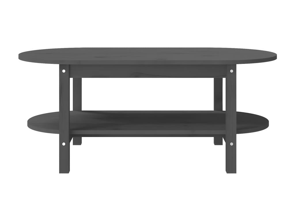 Tavolino da caffè in legno massello grigio, 110 x 55 x 45 cm