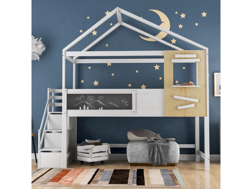 Letto bianco, 200 x 90 cm