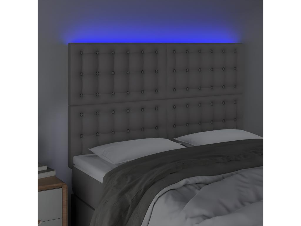 Letto in similpelle grigia, 144 x 5 x 118 cm