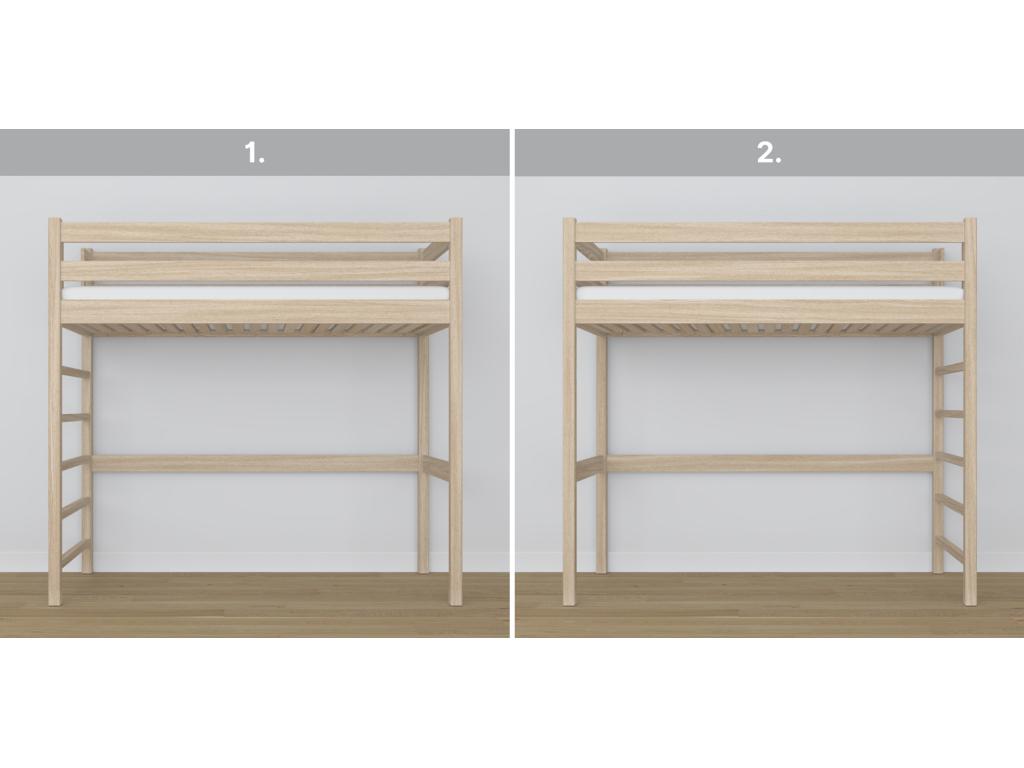 Letto in legno di rovere beige, 120 x 200 cm