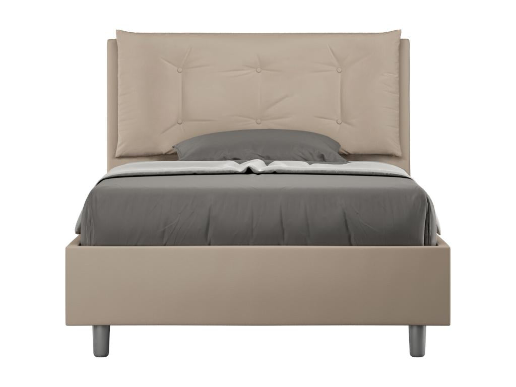 Letto in similpelle beige, 120 x 200 cm