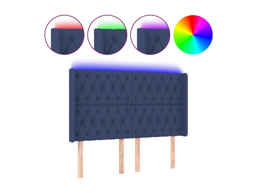 Letto in tessuto blu, 163 x 16 x 118 cm