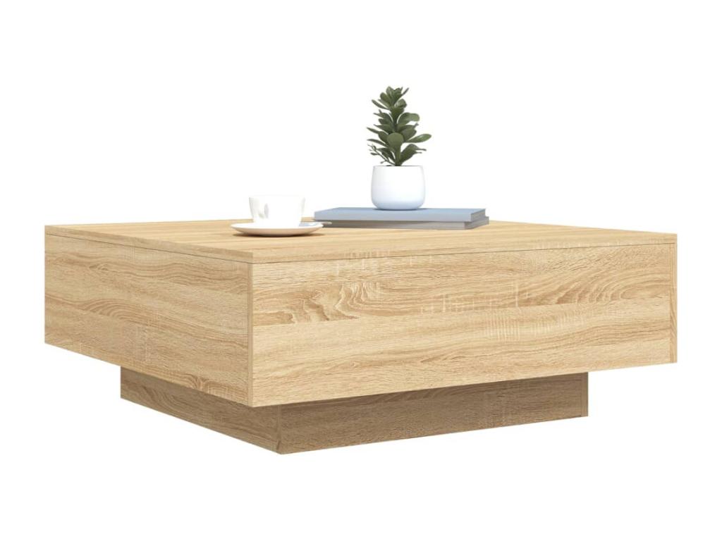 Tavolino da caffè in legno ingegnerizzato marrone, 80 x 80 x 31 cm