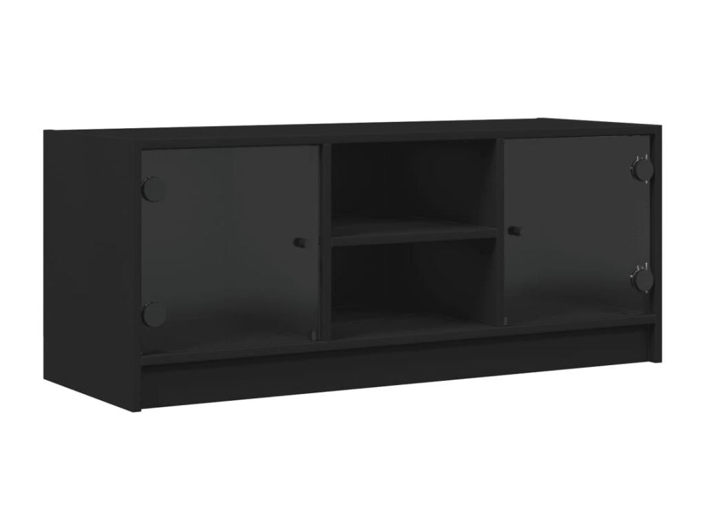 Mobile TV in vetro nero, 102 x 37 x 42 cm