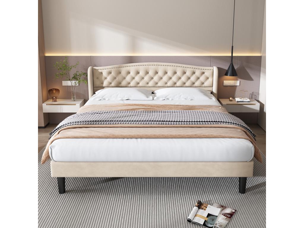Letto beige, 180 x 200 cm