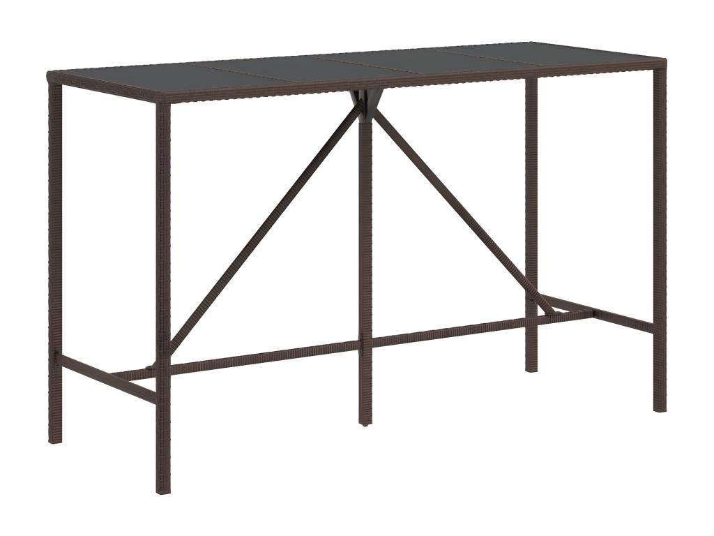 Tavolo in vetro marrone, 180 x 70 x 110 cm