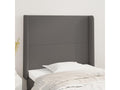 Letto in similpelle grigia, 103 x 16 x 118 cm