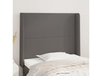 Letto in similpelle grigia, 103 x 16 x 118 cm