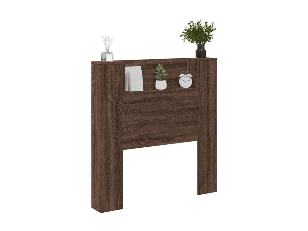 Letto in legno di quercia marrone, 100 x 16,5 x 103,5 cm