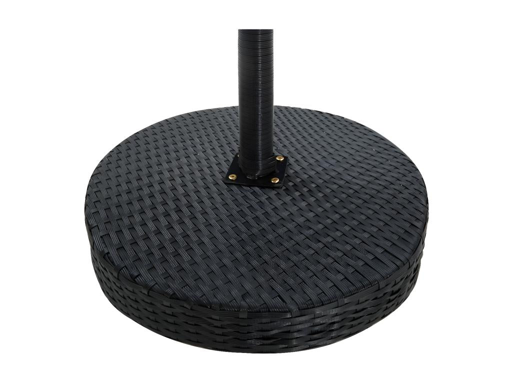 Tavolo in vimini intrecciato in resina nera, 60,5 x 106 cm