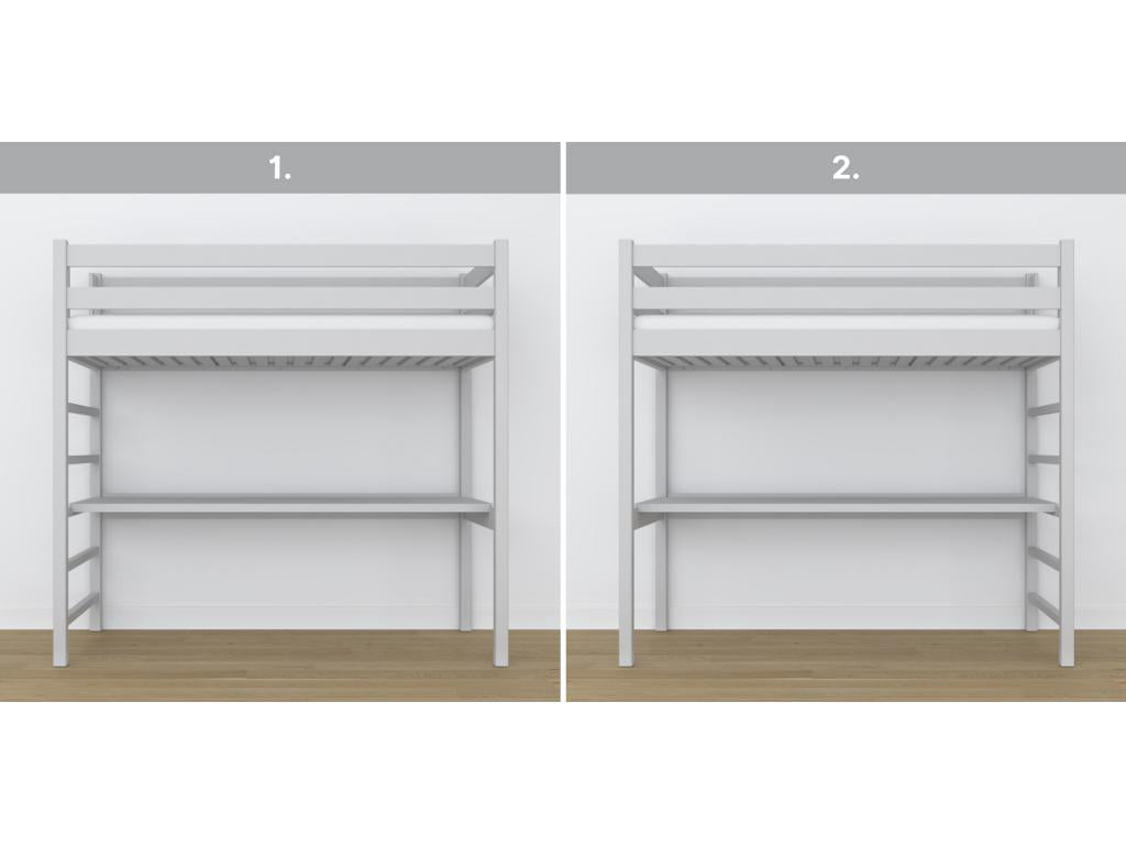 Letto grigio, 90 x 190 cm