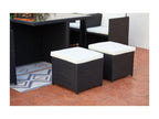 Set di mobili da esterno in vimini intrecciato in resina nera - dlz1766570712852