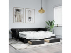 Letto in similpelle nera, 90 x 200 cm