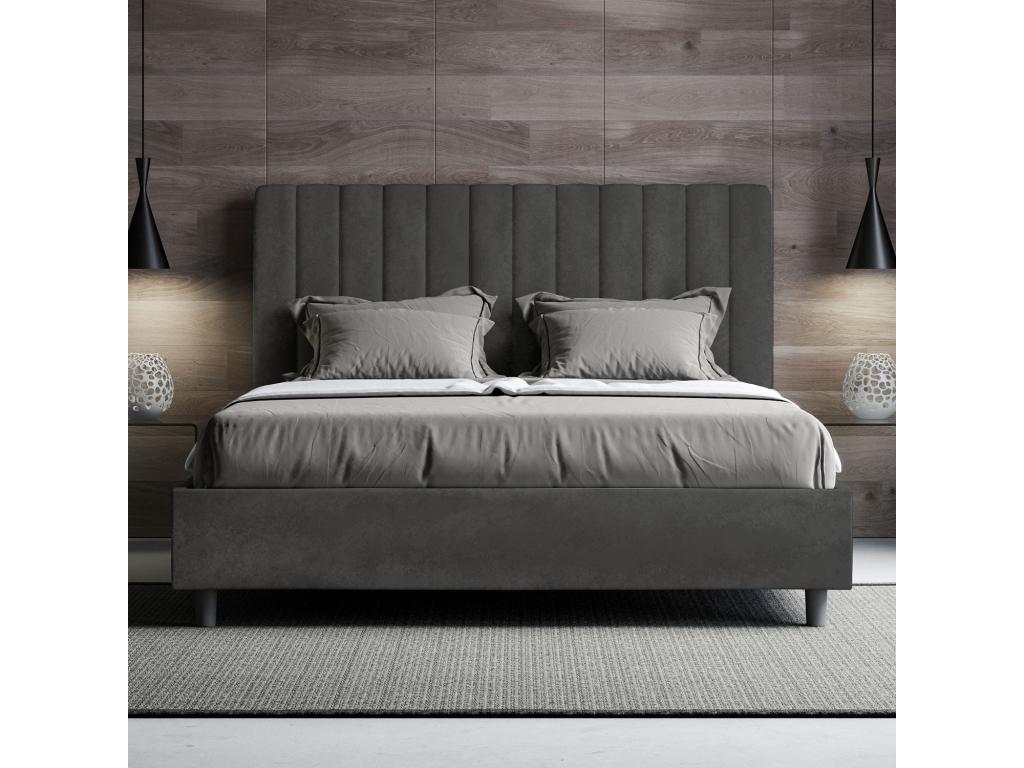 Letto grigio, 160 x 210 cm