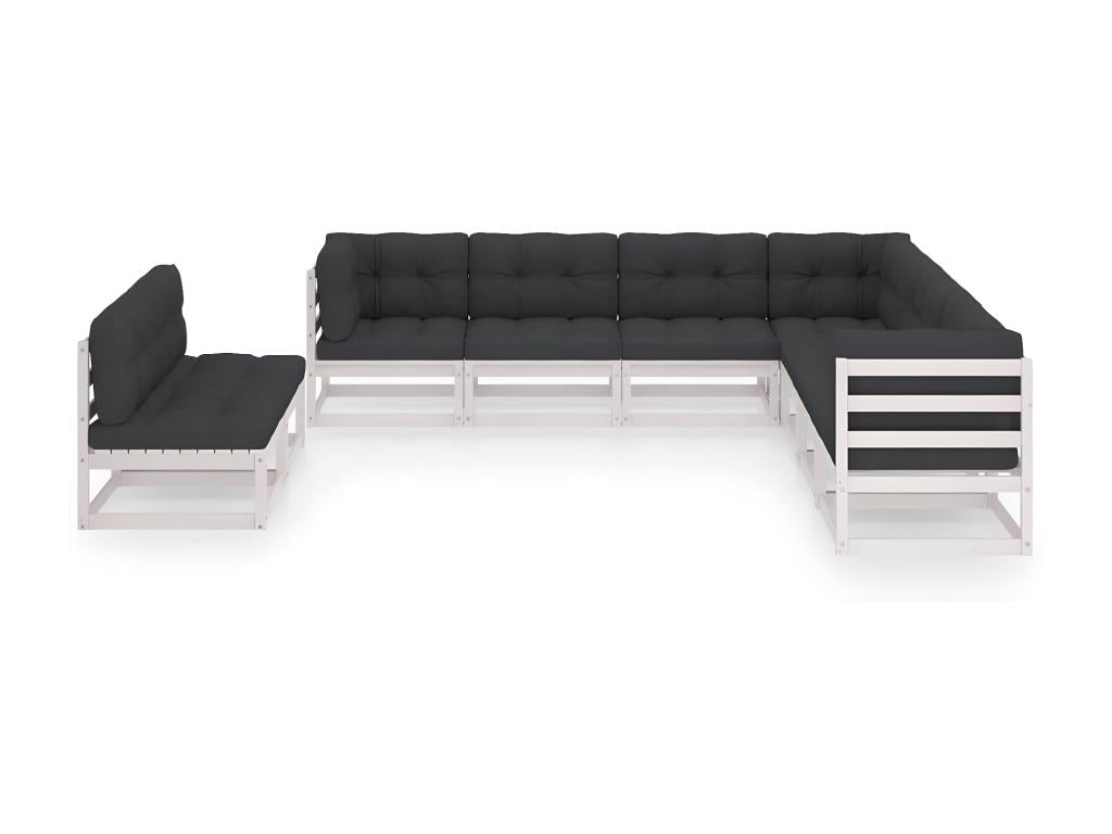 Set di mobili da esterno in legno di pino bianco - dlz1766570591151