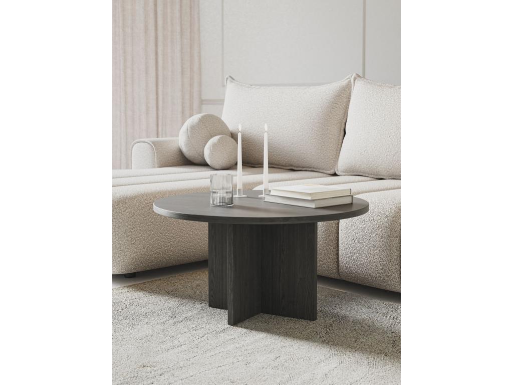 Tavolino da caffè nero, 76 x 76 cm