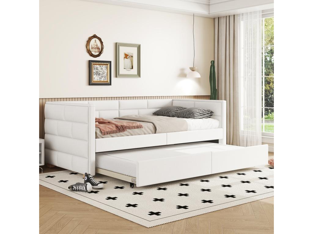 Letto beige, 90 x 200 cm