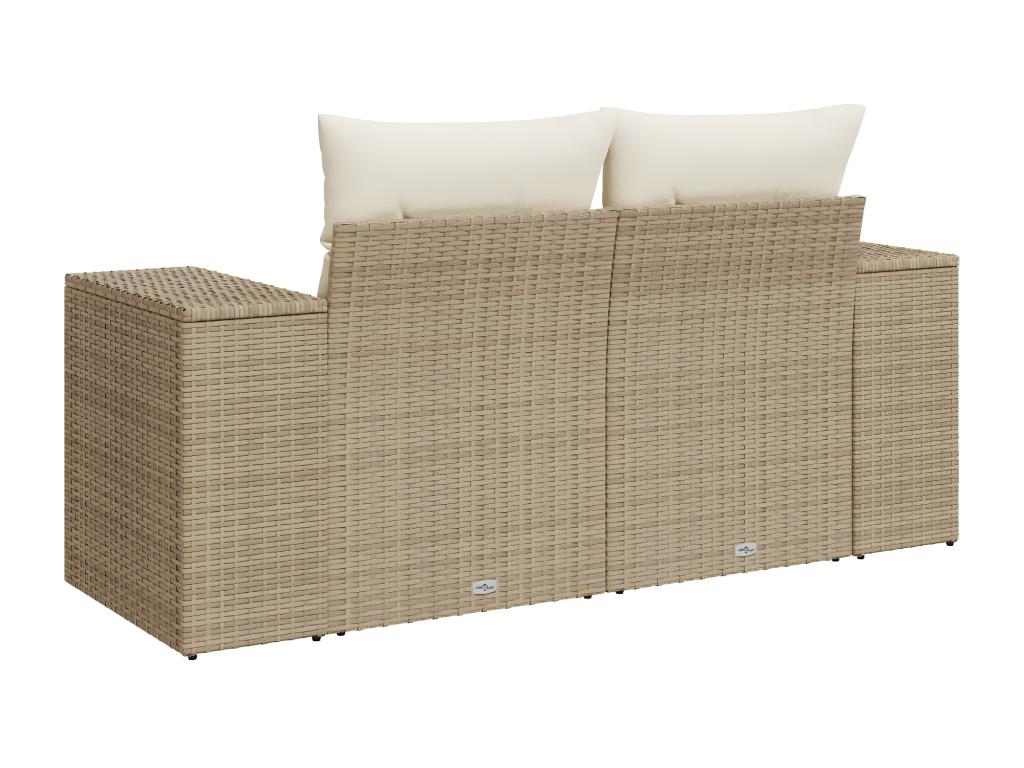 Divano in vimini intrecciato in resina beige