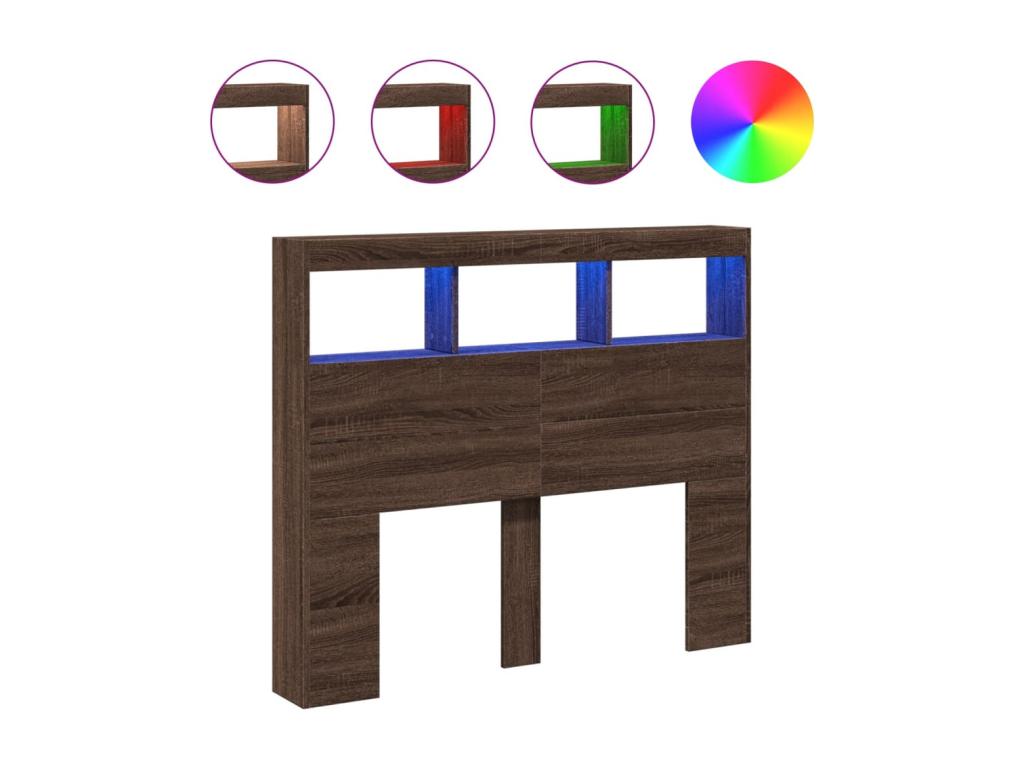 Letto in legno di quercia marrone, 120 x 17 x 102 cm