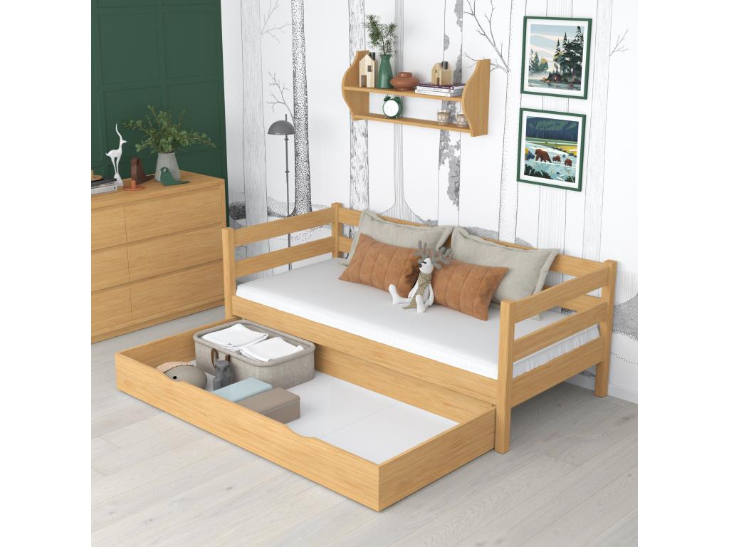 Letto in legno di pino naturale, 90 x 180 cm