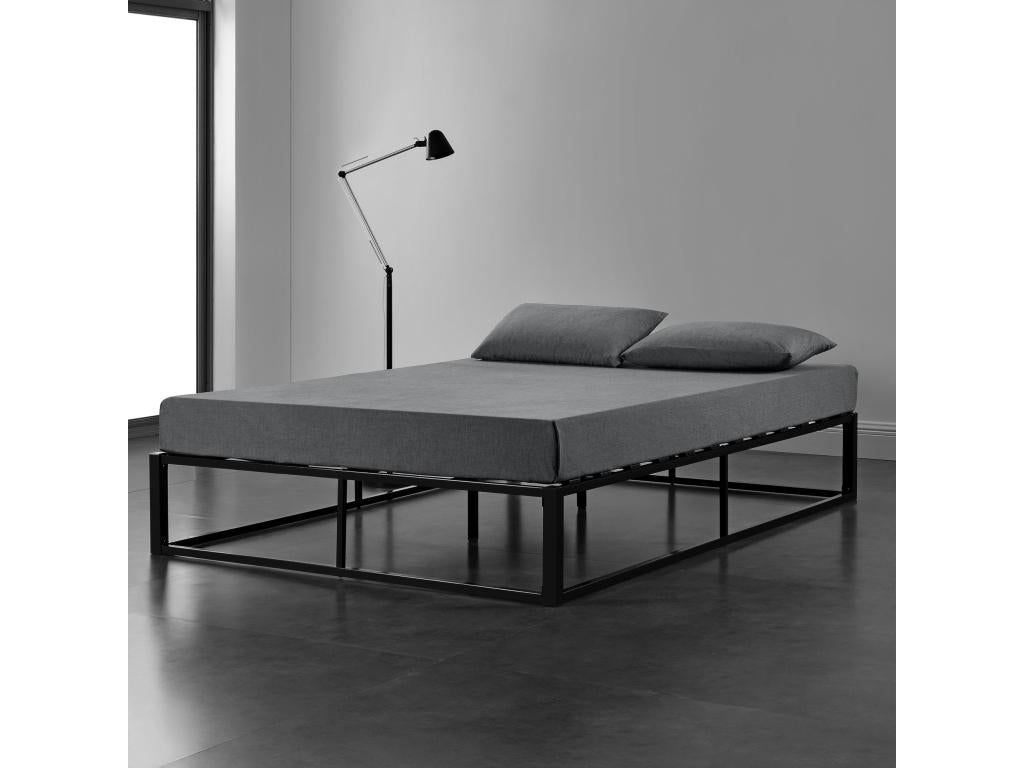Letto in metallo grigio, 203 x 143 x 30 cm