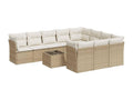 Set di mobili da esterno in vimini intrecciato in resina beige - dlz1766570915010