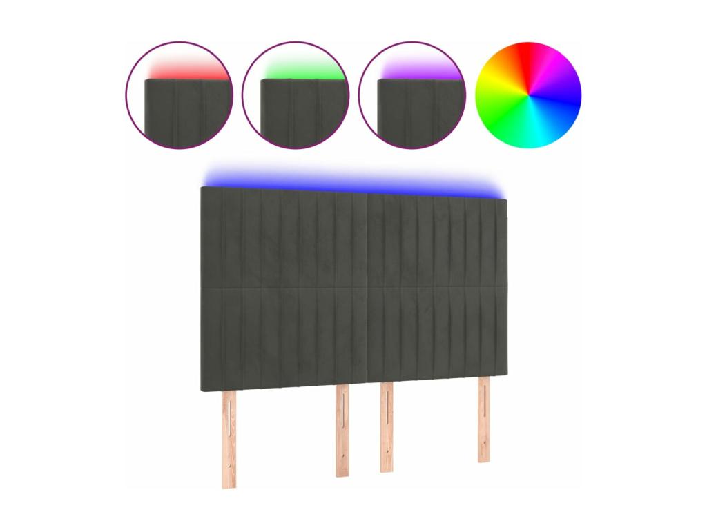 Letto in velluto grigio, 144 x 5 x 118 cm