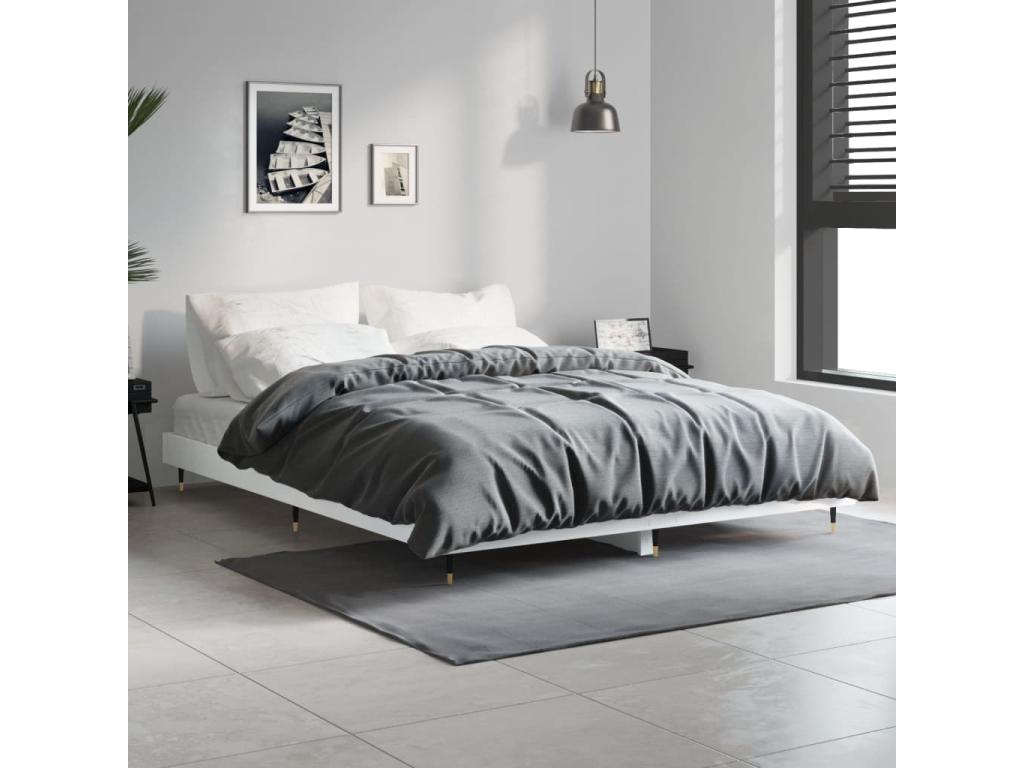 Struttura letto bianca, 140 x 190 cm