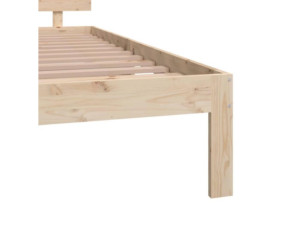 Letto in legno massello marrone, 135 x 190 cm