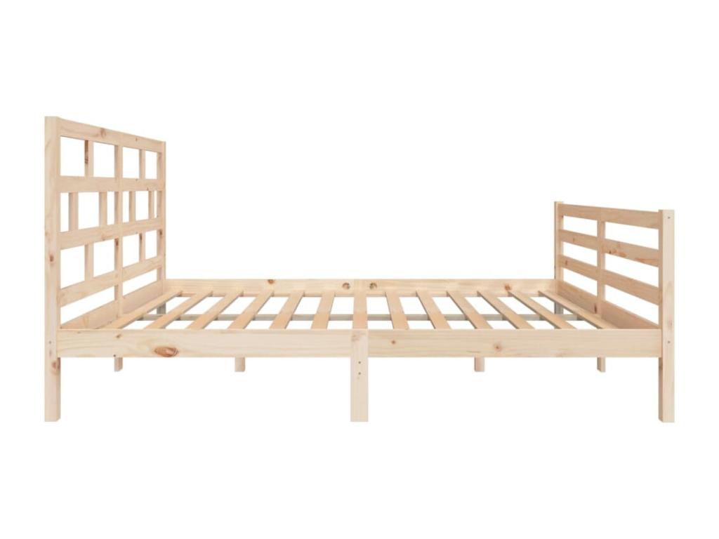 Struttura letto in legno massello marrone, 140 x 200 cm