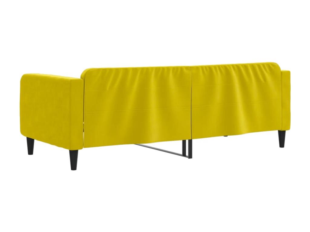 Letto in velluto giallo, 100 x 200 cm